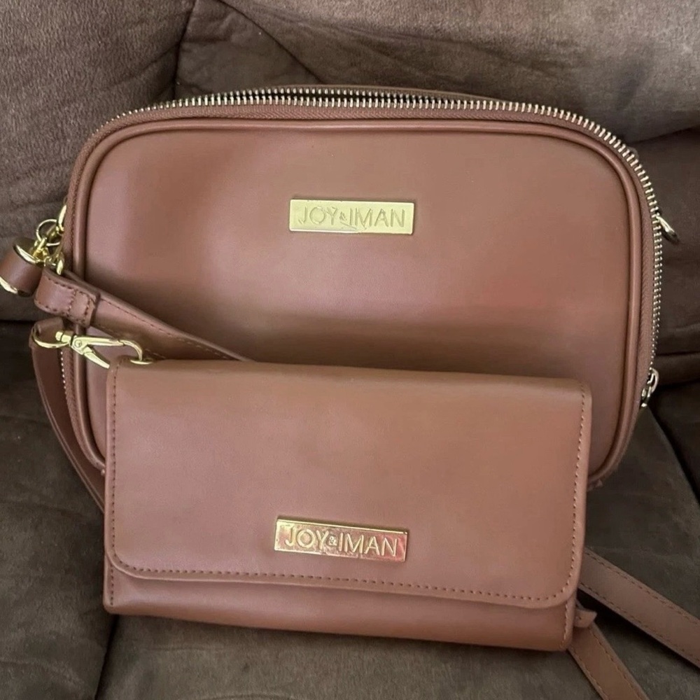 Joy & Iman Brown Crossbody Bag Duo